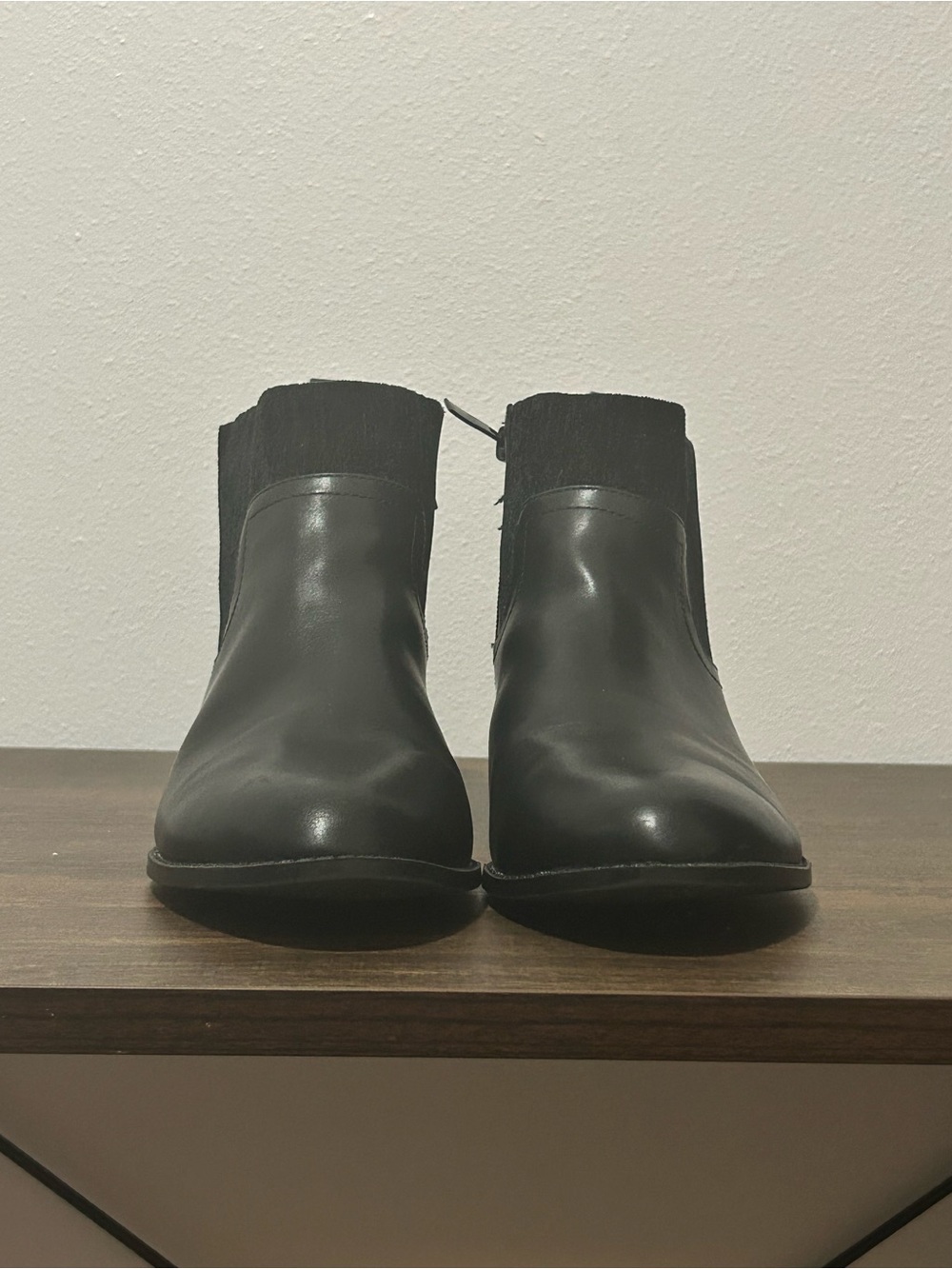 EUC Torrid Black Faux Leather Chelsea Ankle Booties Low Heel 9WW Wide